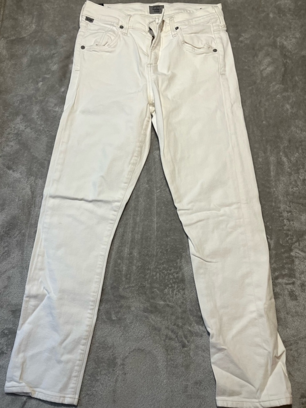 Citizens Of Humanity White Straight Leg Jeans